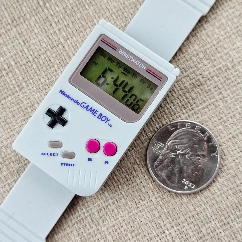 Nintendo Game Boy Wristwatch Ditial Wrist Watch White Rubber Strap Watch - Picture 6 of 13